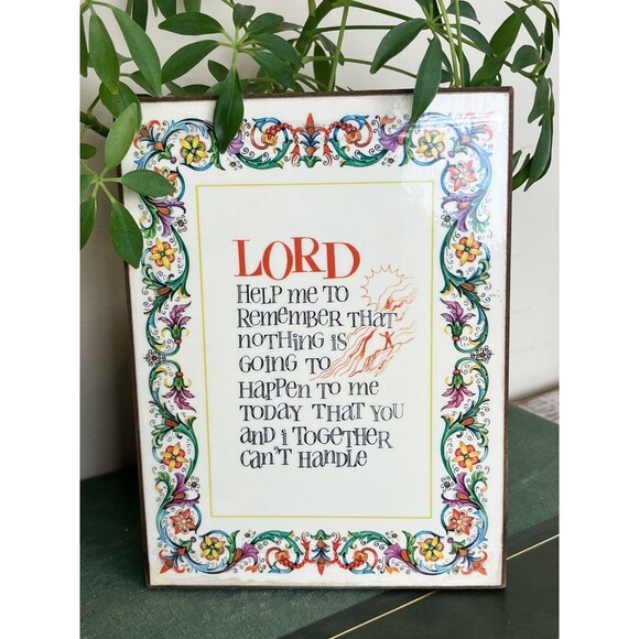 Other - Vtg “Lord Help Me Remember” John Brandi Co. Florentine Paper Italy Wall Art 8x6